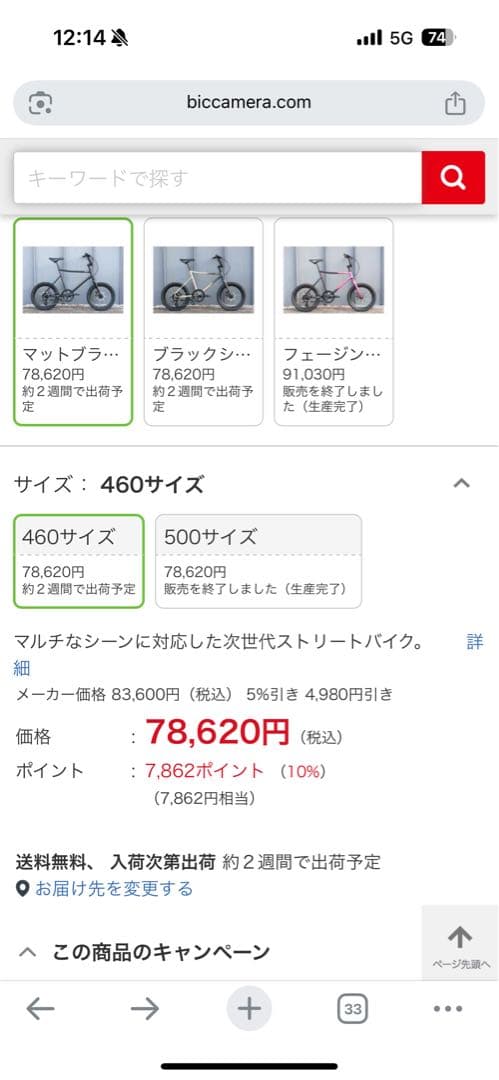 【今月新品で購入】TERN AMP F1 ミニベロ マットブラック