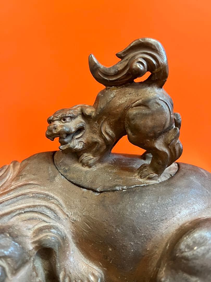1346 古備前焼 獅子 置物 古美術品 時代物