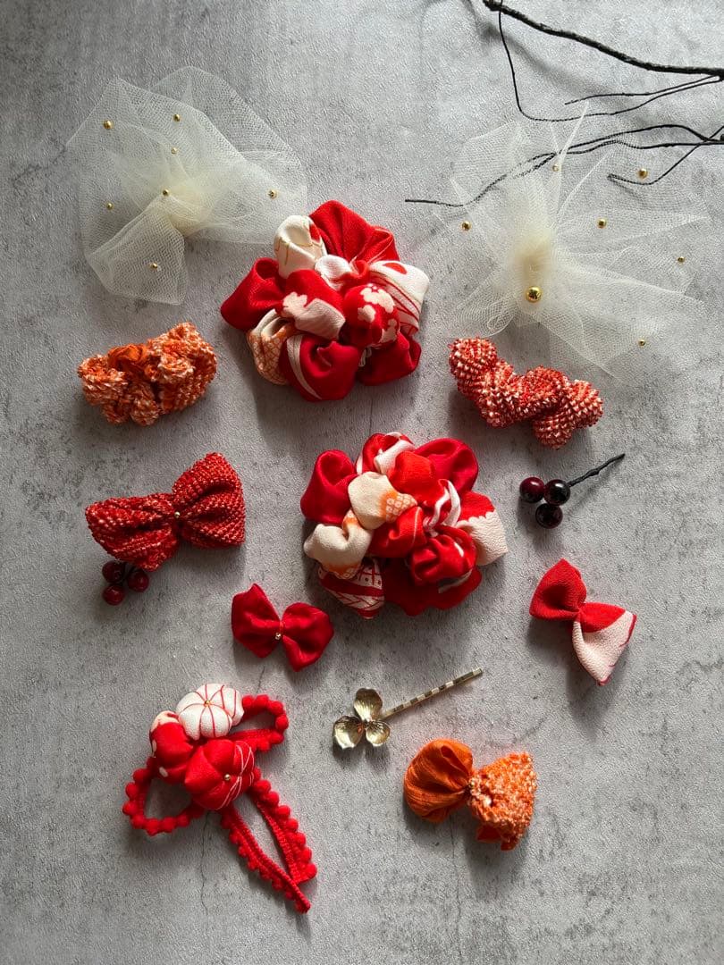 ゆ*は様 七五三　七五三髪飾り　ヘッドドレス　着物髪飾り　リメイク髪飾り　030