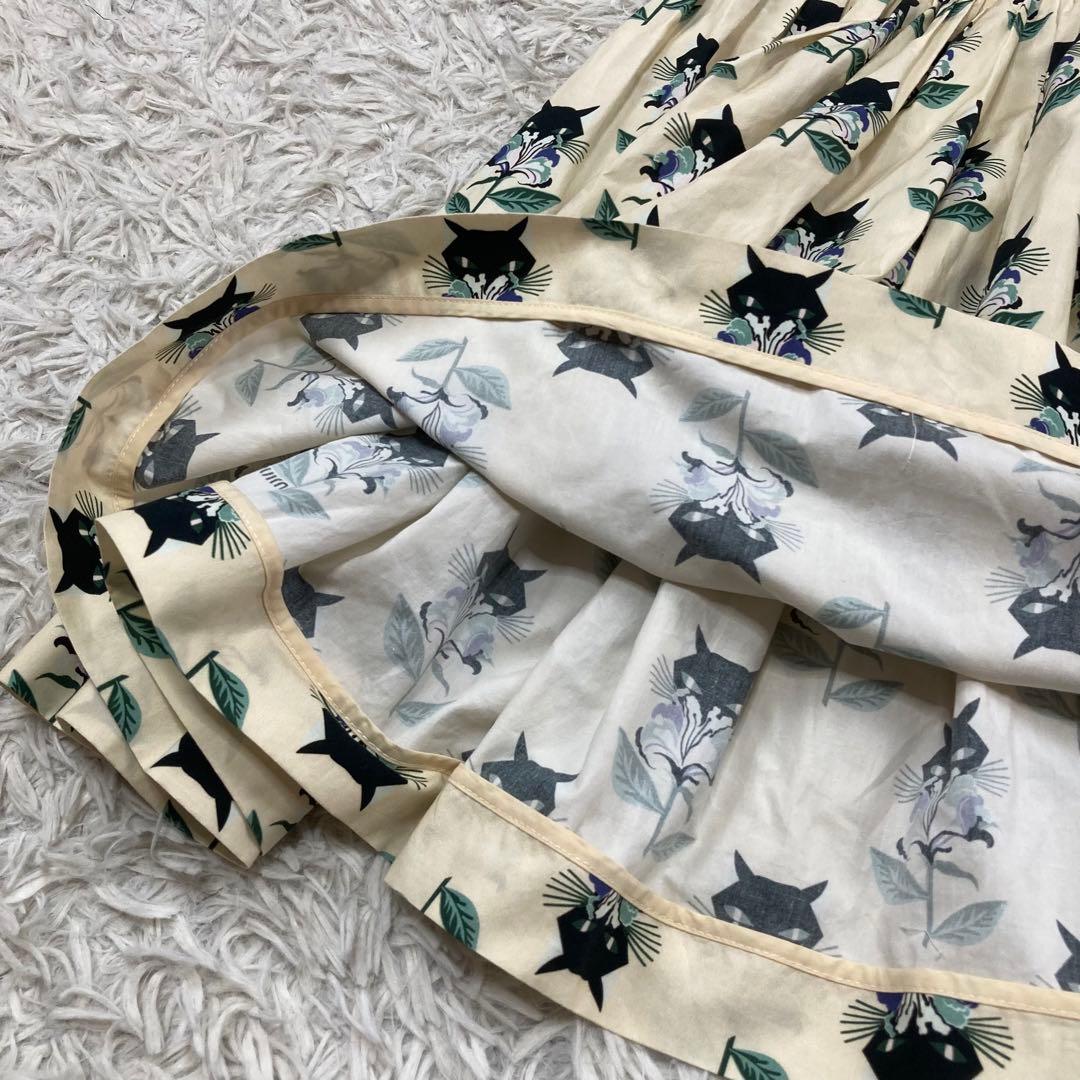 イタリア製 miu miu ミュウミュウ プラダジャパン 猫デザインスカート