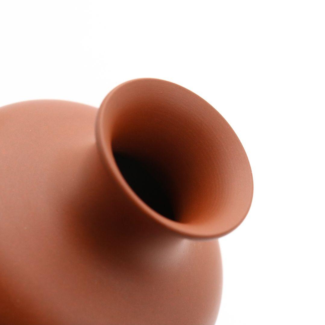 山田常山作 朱泥酒壷 一対 酒器 常滑焼 共箱共布　AJ467　DK1