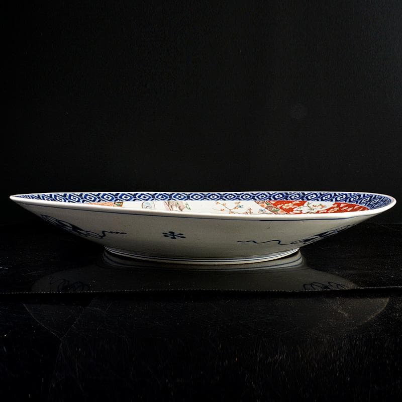 伊万里焼 古伊万里 錦手 花鳥文盤 大皿 飾皿 直径約60cm V R5955B