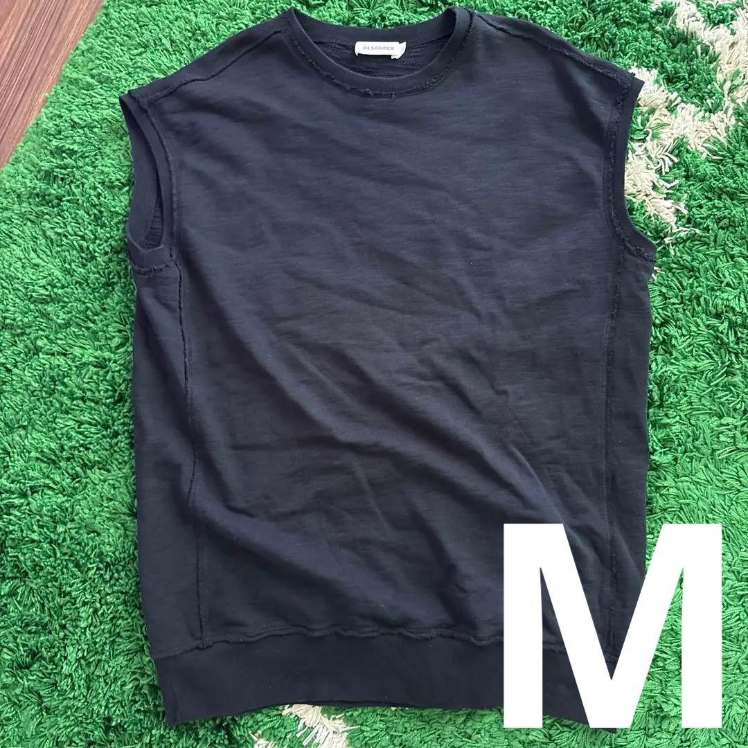 Mサイズ　JIL SANDER コットンノースリーブ　ネイビー Mサイズ JIL SANDER コットンノースリーブ ネイビー