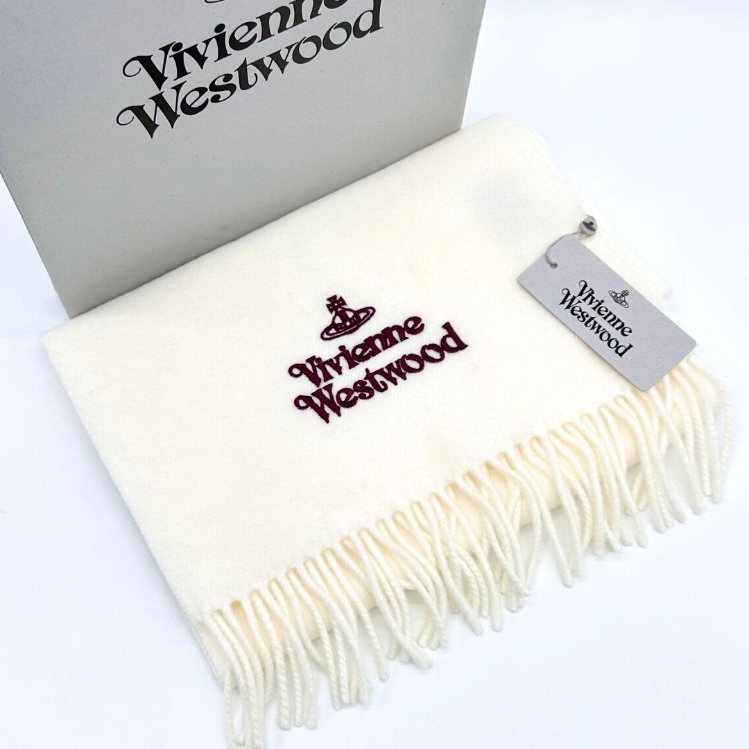 タグ付き未使用✨ヴィヴィアンウエストウッド マフラー 刺繍ロゴ