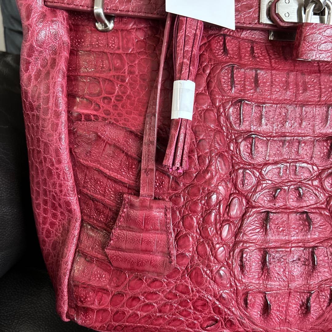 【新品・未使用・タグ付き】 RODANIA FIRMATO ワニ革 バッグレッド