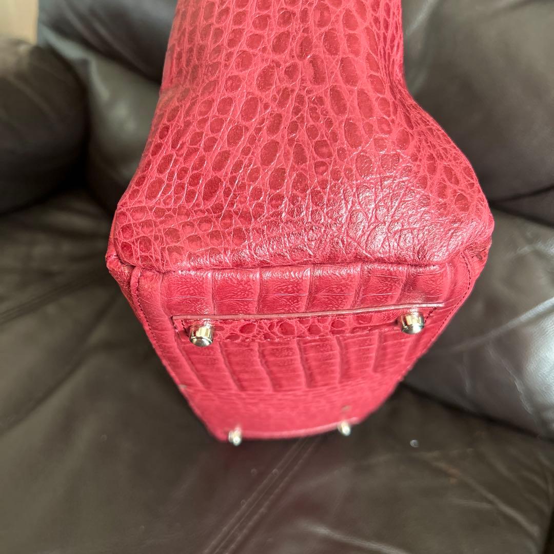 【新品・未使用・タグ付き】 RODANIA FIRMATO ワニ革 バッグレッド