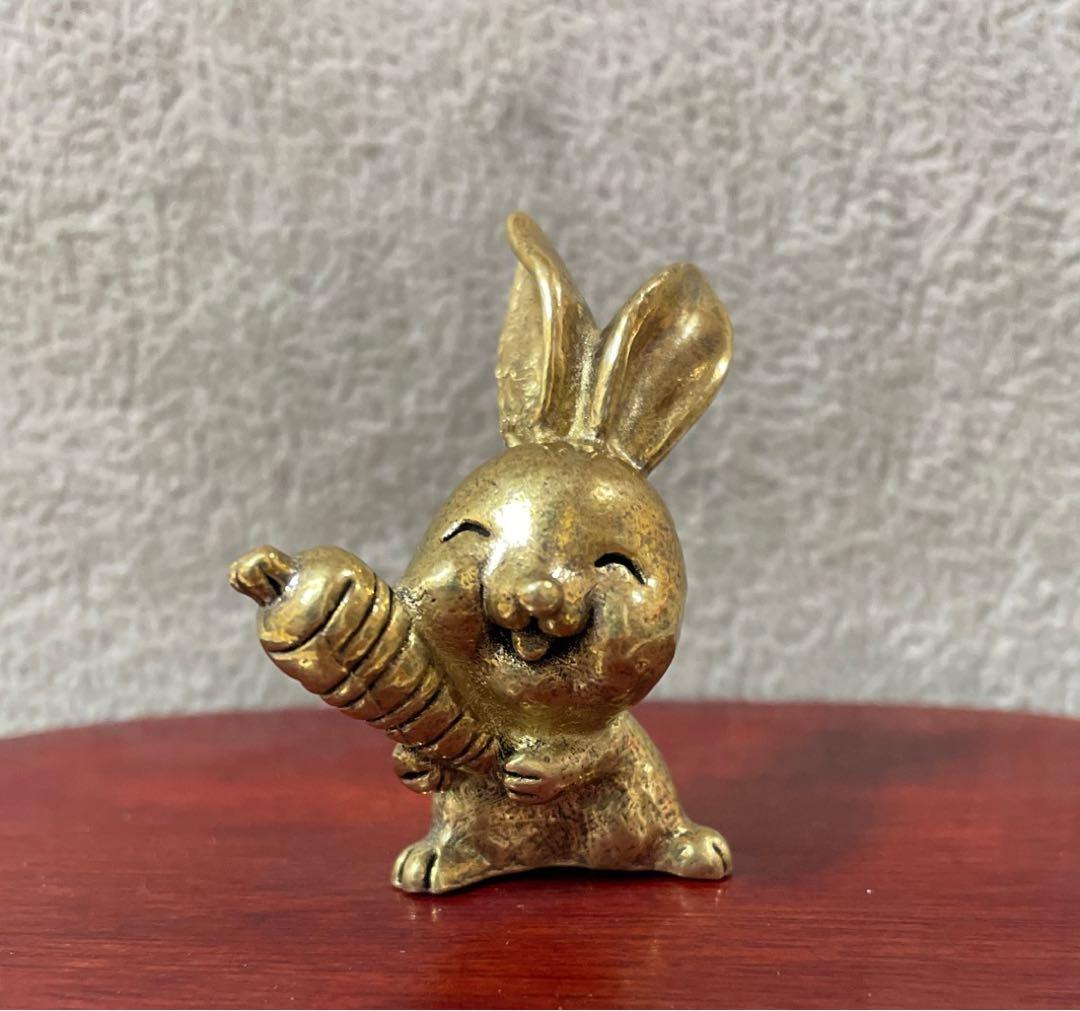 兎ちゃん 干支 置物 真鍮 開運 オブジェ 風水 リアル 工芸品 - メルカリ