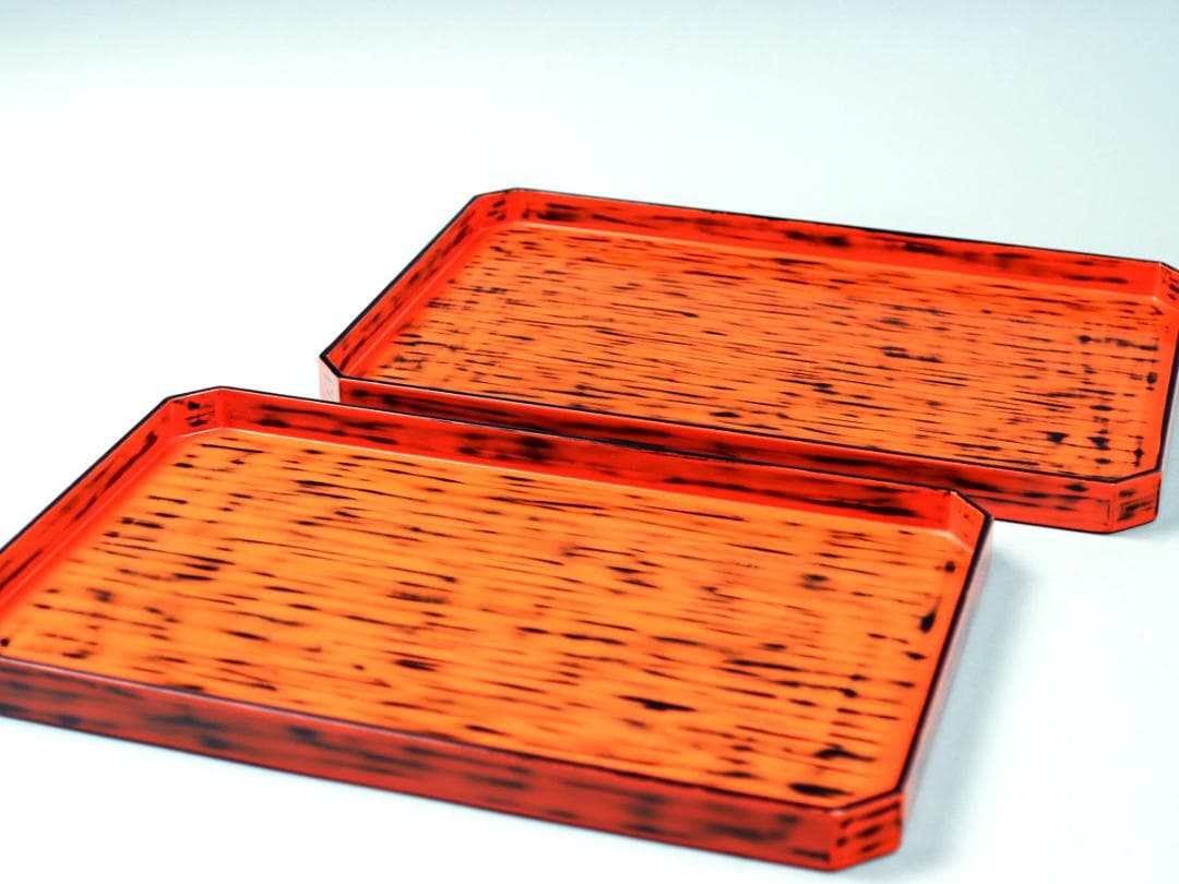 青紫園造 根来塗 脇取盆 共箱