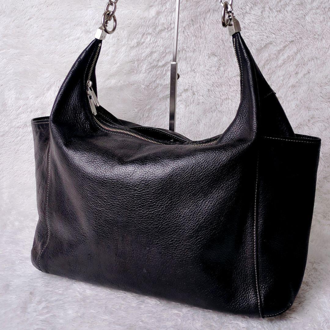 アニアリ aniary 2way ハーフムーン　トートバッグ レザー 黒 A4