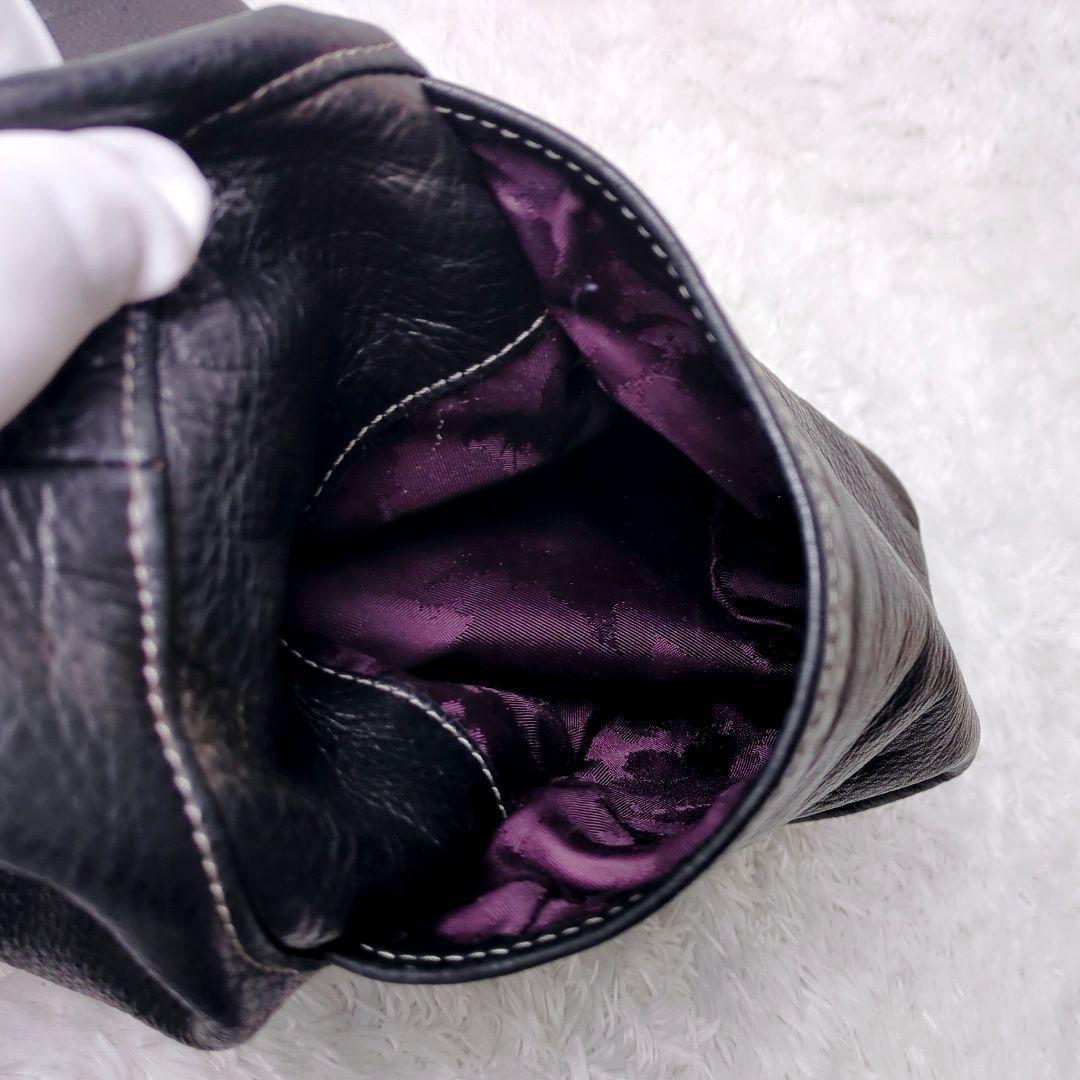 アニアリ aniary 2way ハーフムーン　トートバッグ レザー 黒 A4