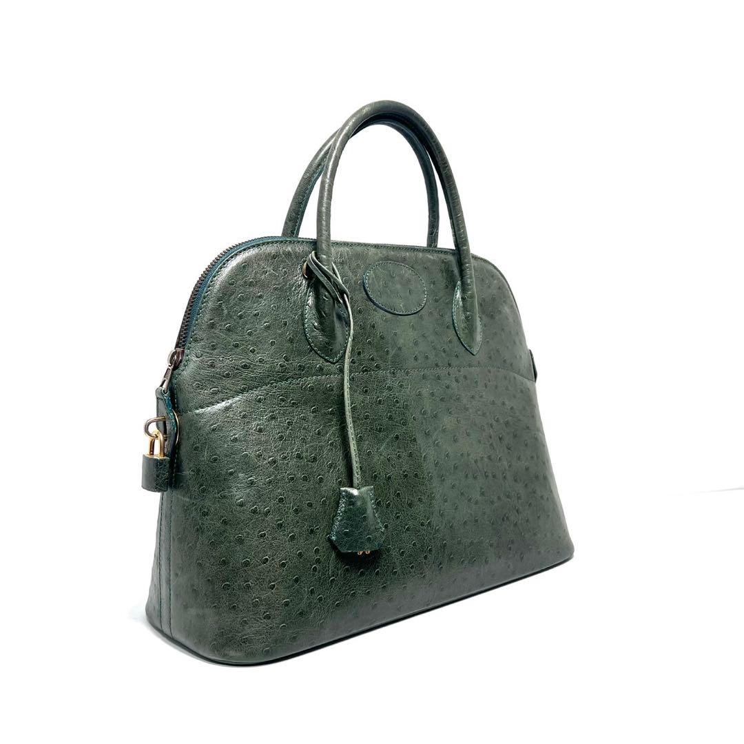 【美品】HIGH CLASS ハイクラス /オーストリッチ型押し/ハンドバッグ