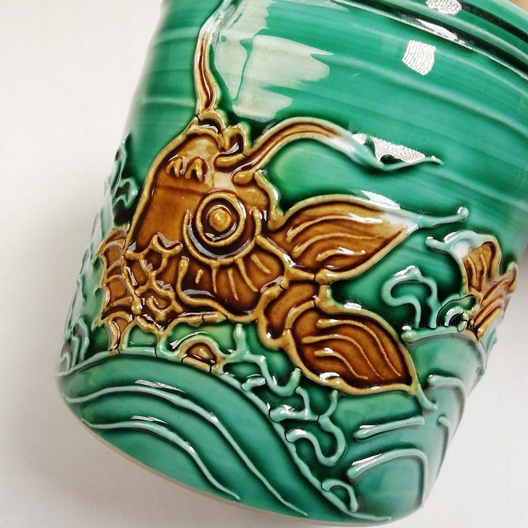 T940 蓋置 『青交趾 荒磯』『中村翠嵐 造』 共箱 茶道具 中村翠嵐