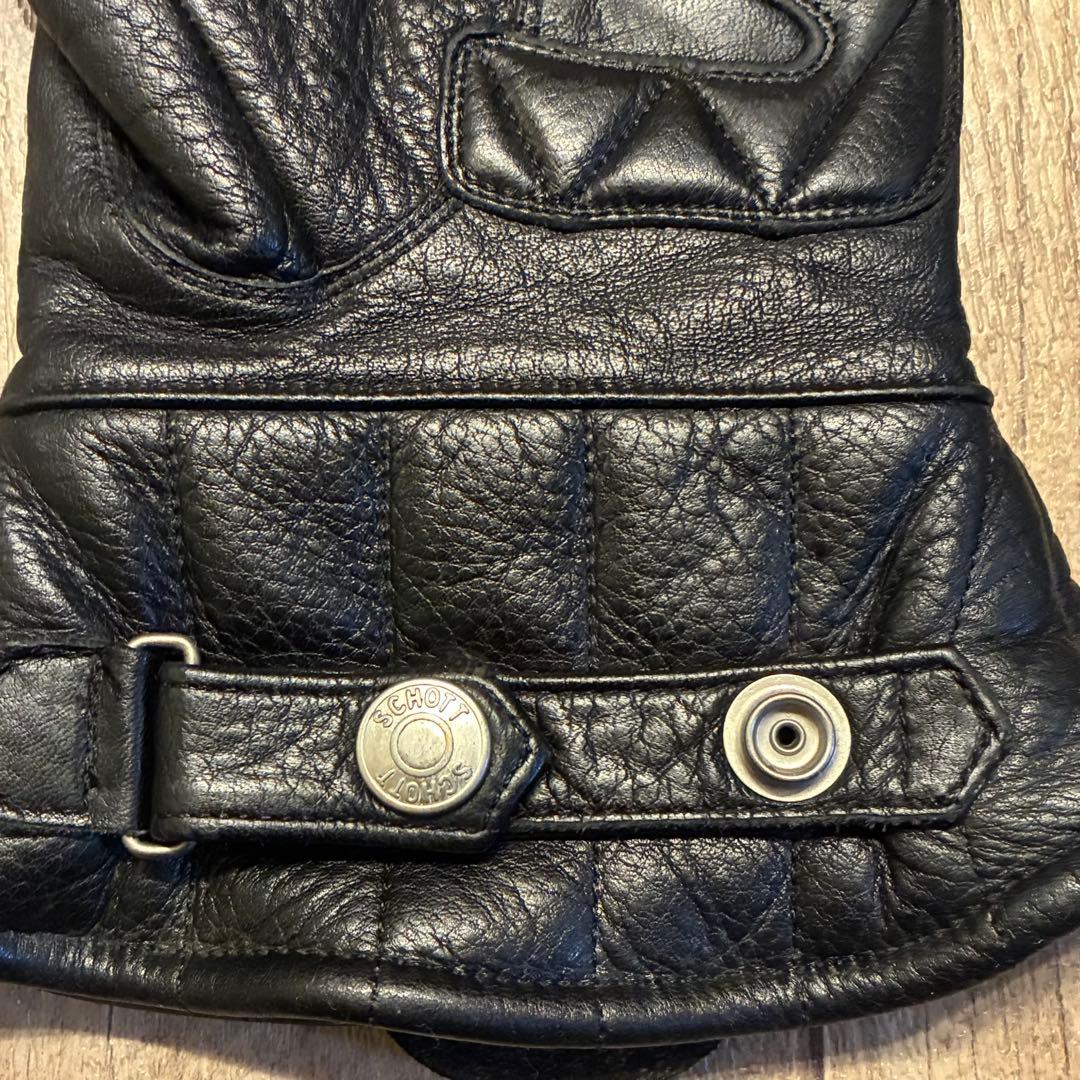 極暖】SCHOTT ボア レザー グローブ Lサイズ ブラック ガントレット