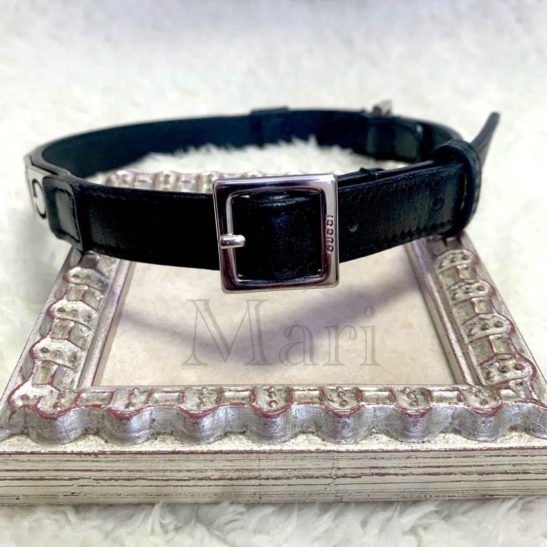 犬首輪【74】【GUCCI】 犬用 レザー 首輪 【超美品・グッチ