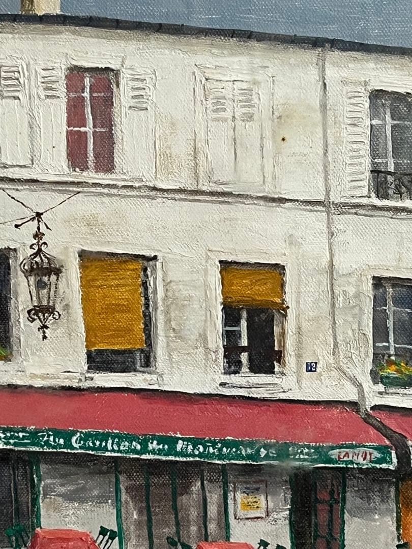 林鶴雄　「白いカフェ」　油彩8号　展覧会出展作品