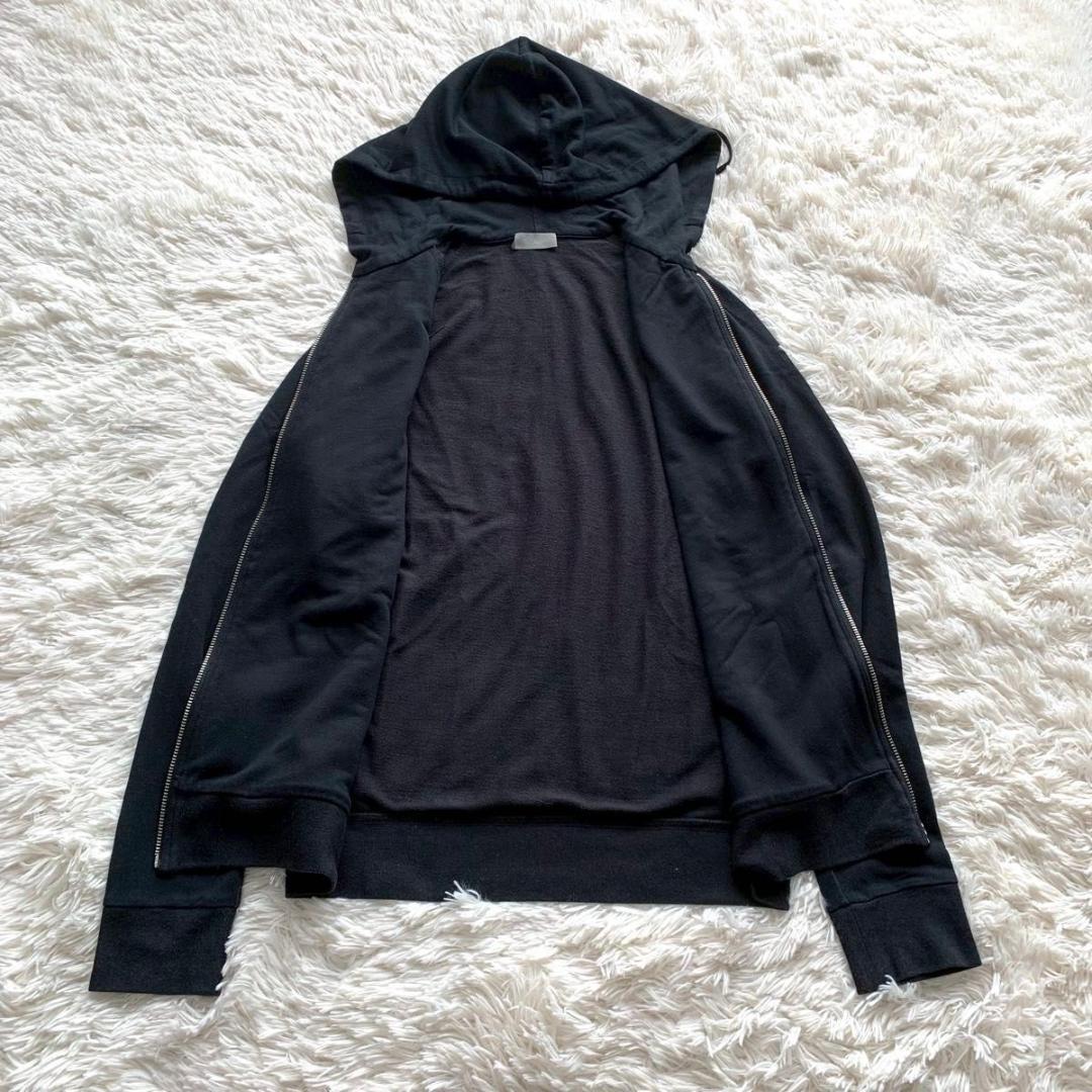 美品 Lサイズ ディオール オム Dior ジップ パーカー シルク ブラック