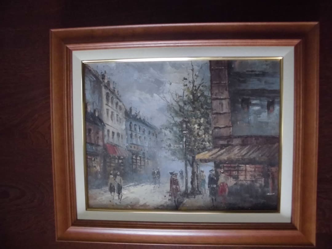 街灯と立木　佐伯祐三　F6 油彩画