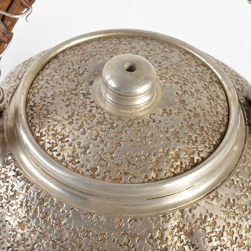 煎茶道具　継山造　本錫　急須　茶壷　約167g　箱付　M　R4802