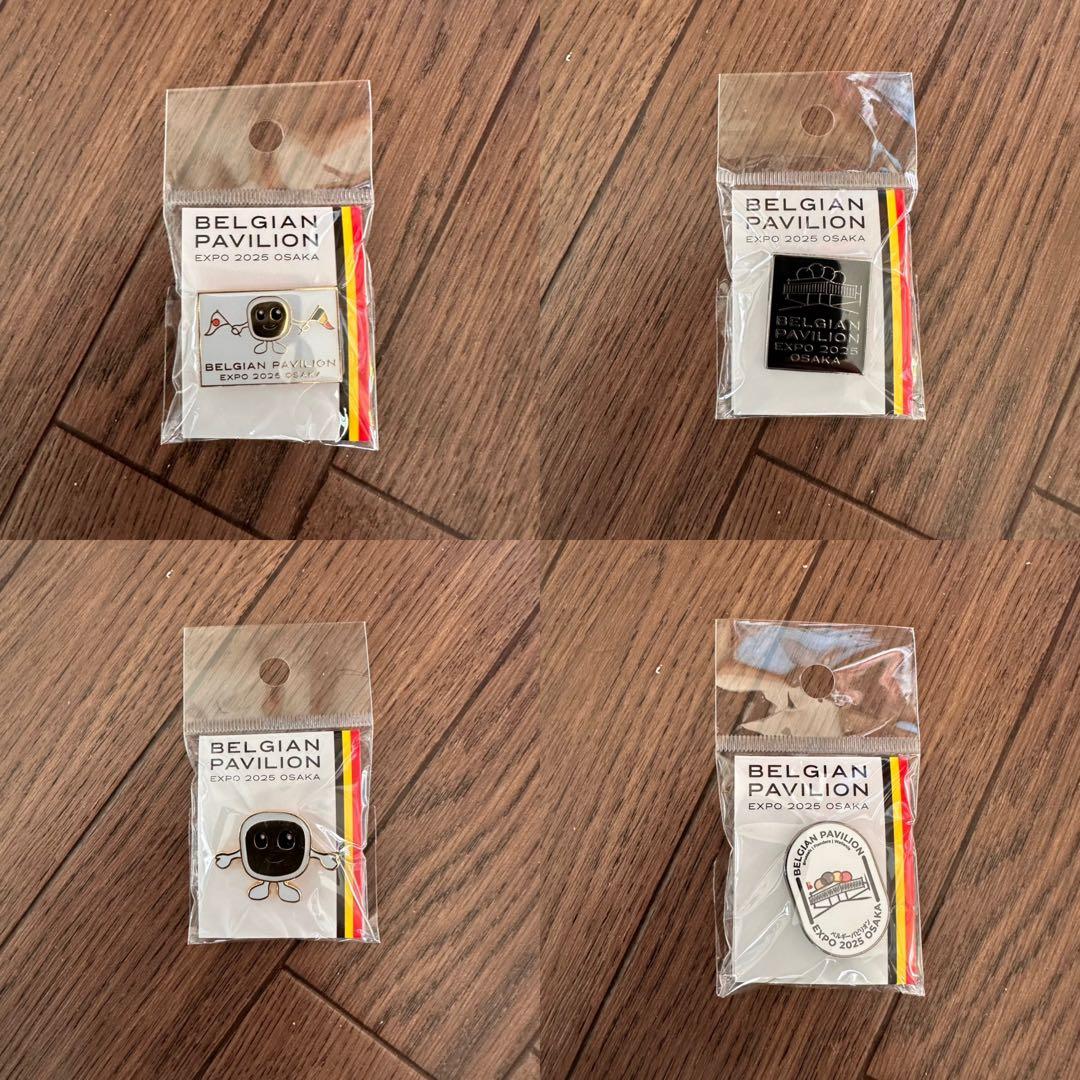 大阪万博限定 ベルギー館 ピンバッジ 4種セット ベルベル EXPOロゴ