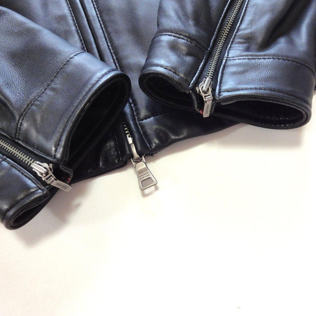 美品】 BURBERRY BLACK LABEL 羊革レザー ライダースJKT N1
