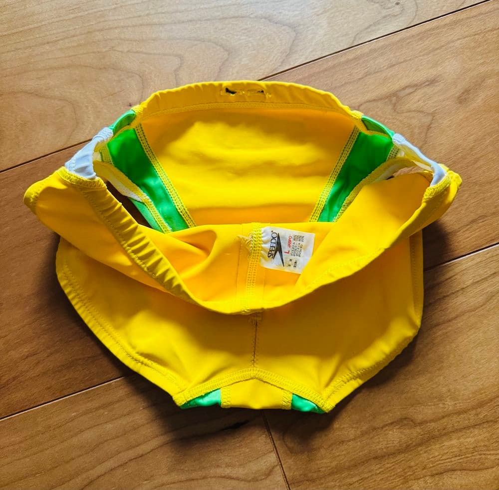 美品】SPEEDO RQ632 イエロー×グリーン ライフセーバー 競パン