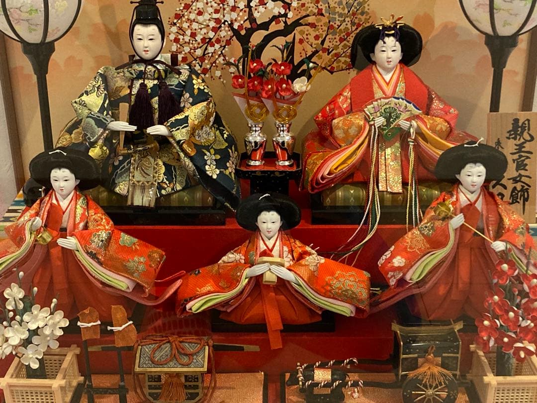 久月 雛人形セット オルゴール・ガラスケース付き