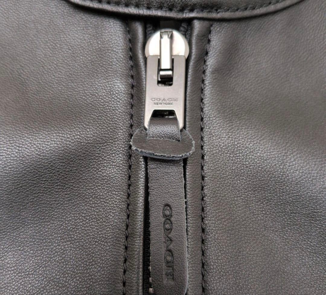 試着のみカバー付き】コーチ ライダースジャケット ラム シグネチャー