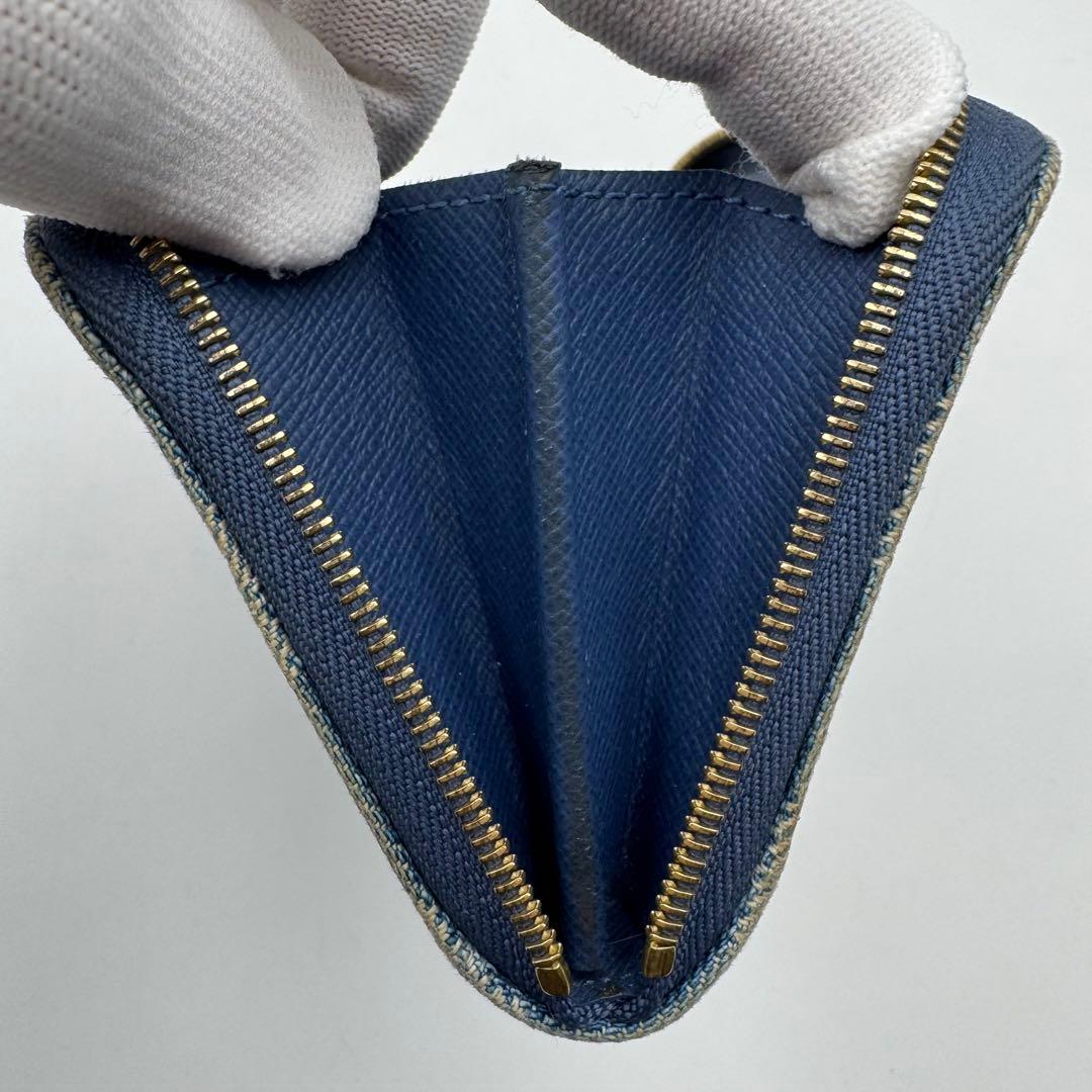 美品✨LOUIS VUITTON デニム　ケース　モノグラム　ラウンド