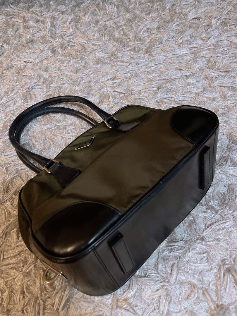美品　PRADA プラダ　オリーブグリーン ハンドバッグ　トートバッグ