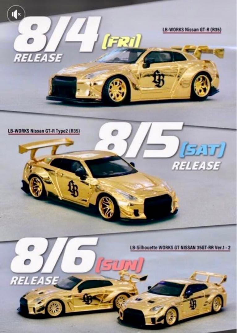 B*S様 リバティーウォーク東京リミテッドエディション 超希少ＧＴＲミニカー４台