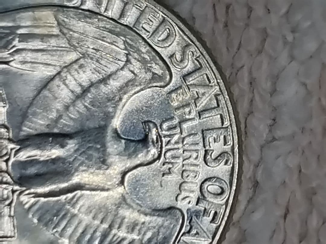 アメリカ クォーターダラー 1964年D 銀貨 エラー 手変わり バラエティー