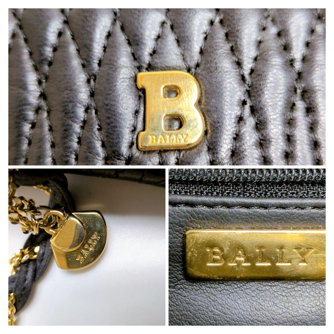 バリー ショルダーバック キルティング チェーン Bロゴ ブラック レザー