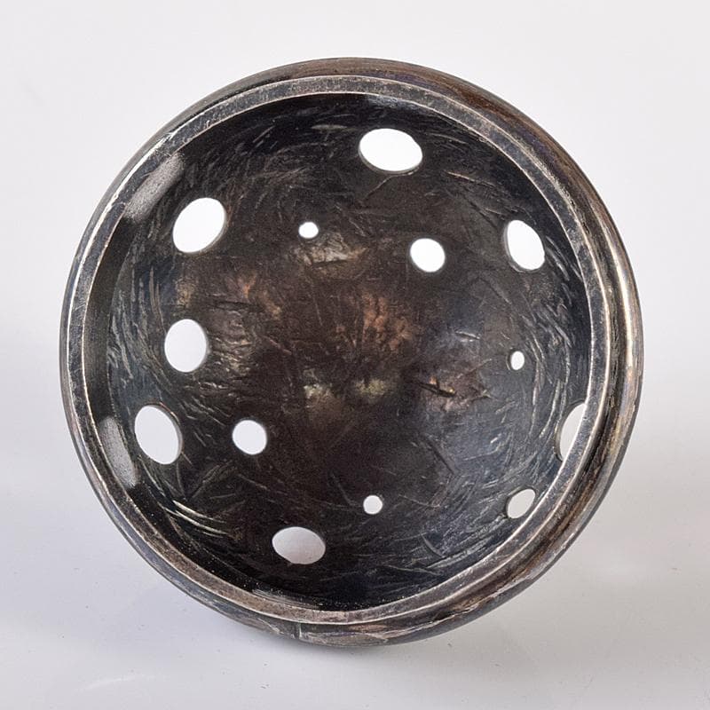 中国　白銅　龍神獣刻　純銀火屋約18g付　三つ足香炉　U　R8073