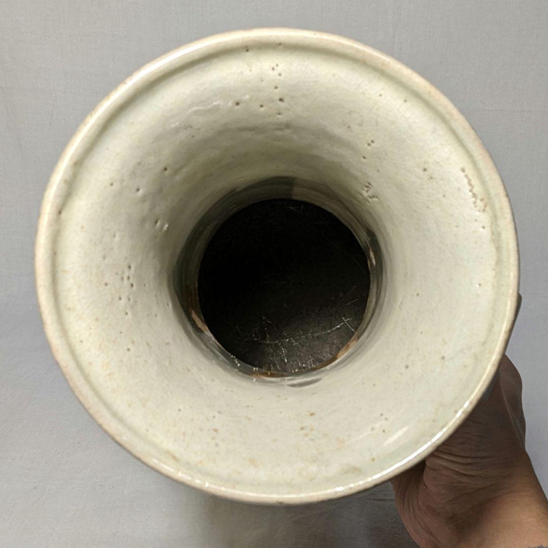 明治大正期 伊万里焼 染付雲龍文耳付花瓶 有田焼 花入 花器 フラワーベース