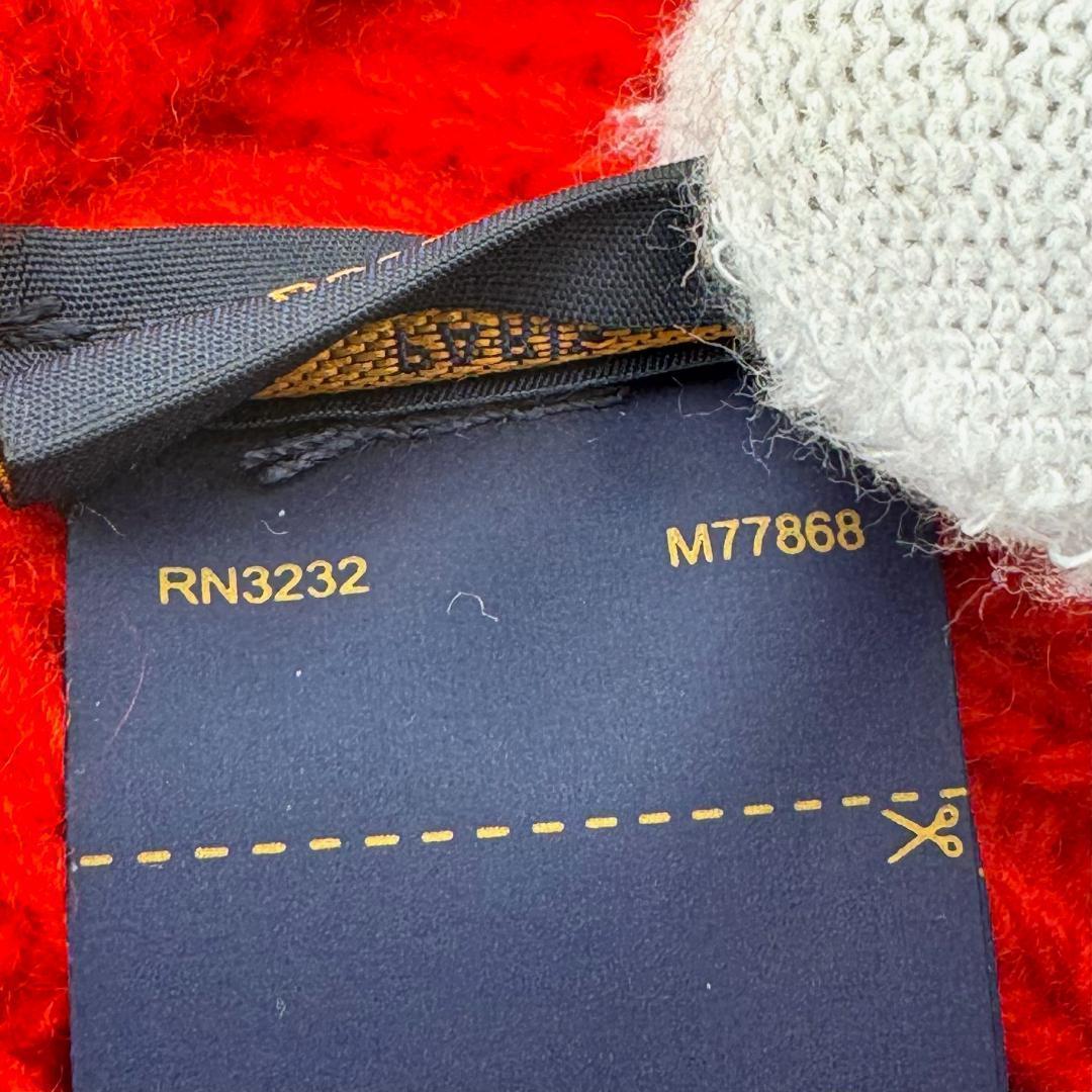 ルイヴィトン M77868 ビーニー LV ヘッドライン ニットキャップ 赤