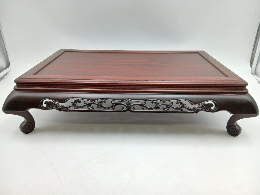 紫檀 唐草彫 透かし彫り 花台 盆栽台 飾り台 置台 香炉台 - メルカリ