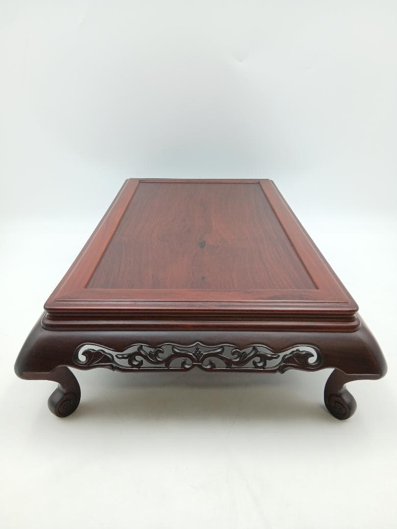 紫檀 唐草彫 透かし彫り 花台 盆栽台 飾り台 置台 香炉台 - メルカリ