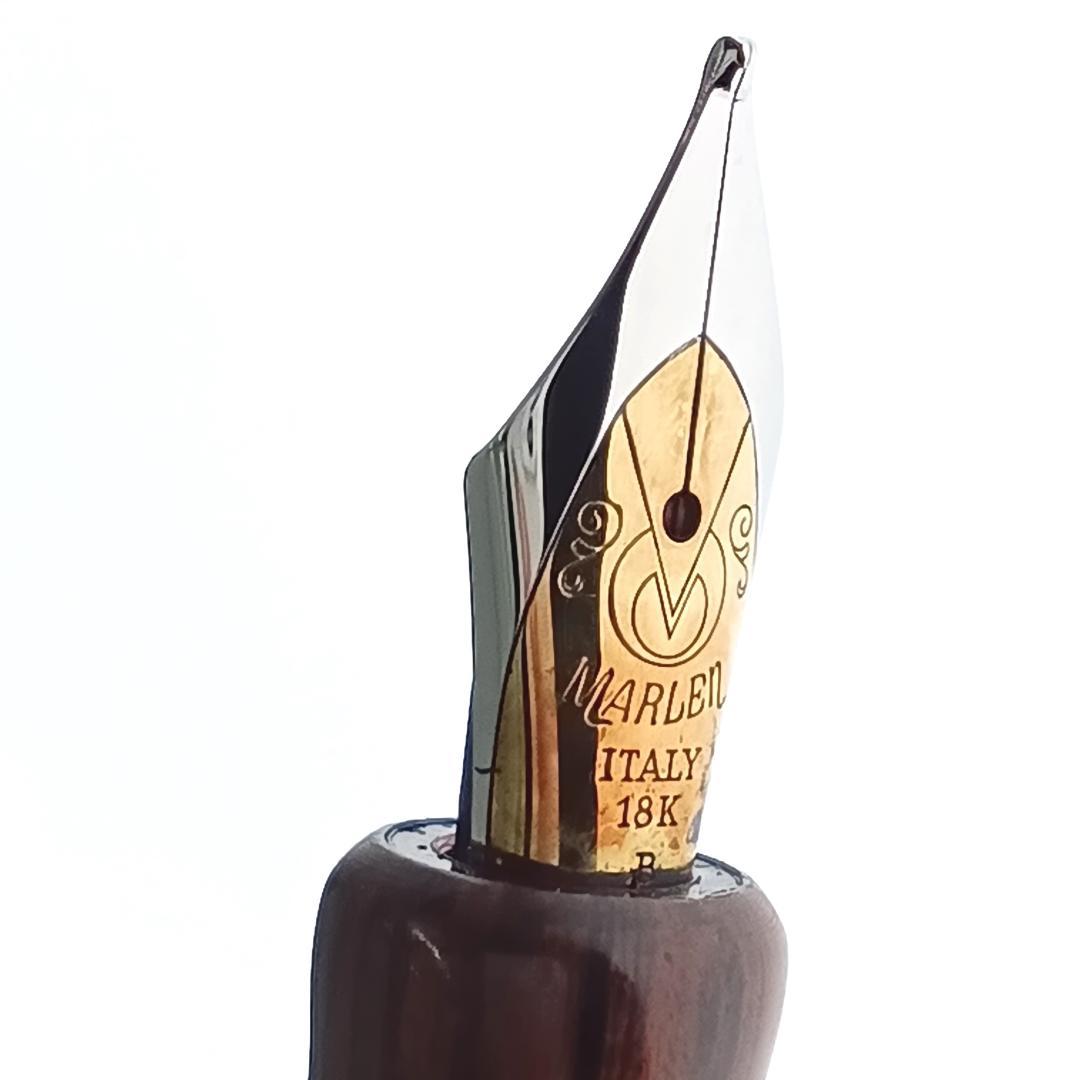 稀少 MARLEN マーレン 18K 万年筆 ウッド 木目 イタリア
