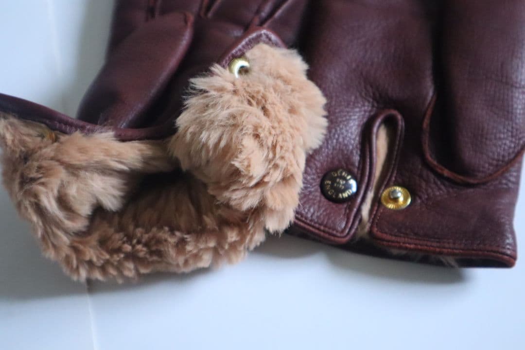 DENTS DEAR LEATHER GLOVES BROWN 8 1/2