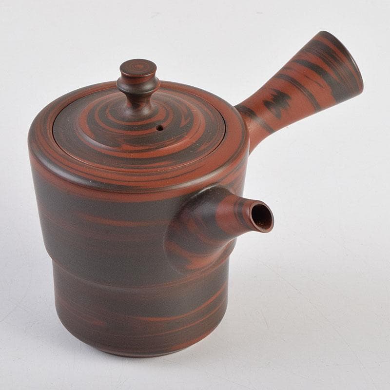 煎茶道具　常滑焼　小西洋平作　窯変　茶器　急須　煎茶碗　五客　共箱　MR9434