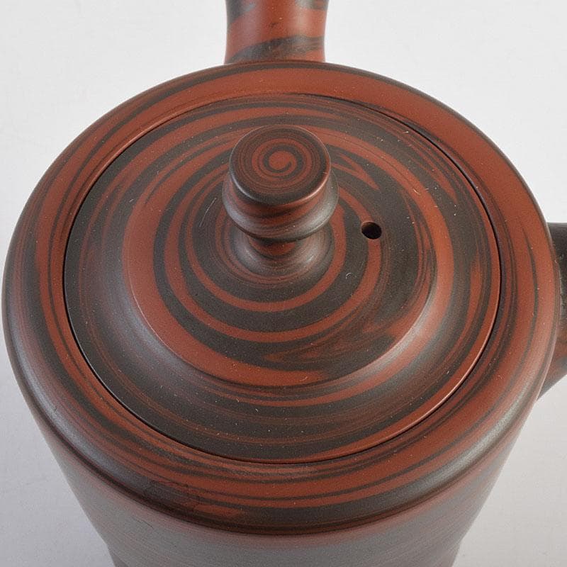 煎茶道具　常滑焼　小西洋平作　窯変　茶器　急須　煎茶碗　五客　共箱　MR9434