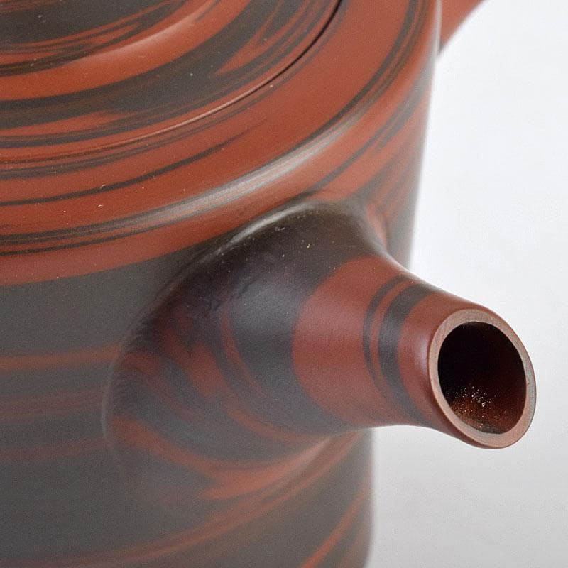 煎茶道具　常滑焼　小西洋平作　窯変　茶器　急須　煎茶碗　五客　共箱　MR9434