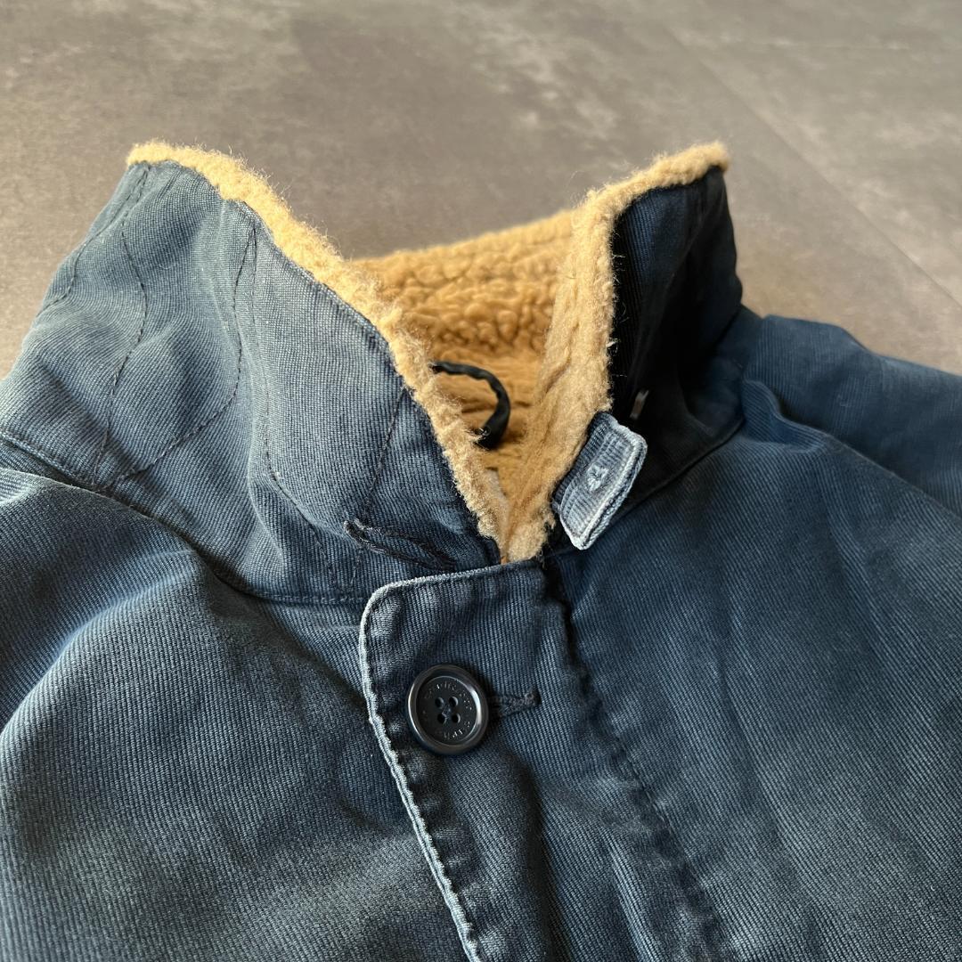 00s Carhartt ダック地デッキジャケット 紺 XL A691 裏ボア