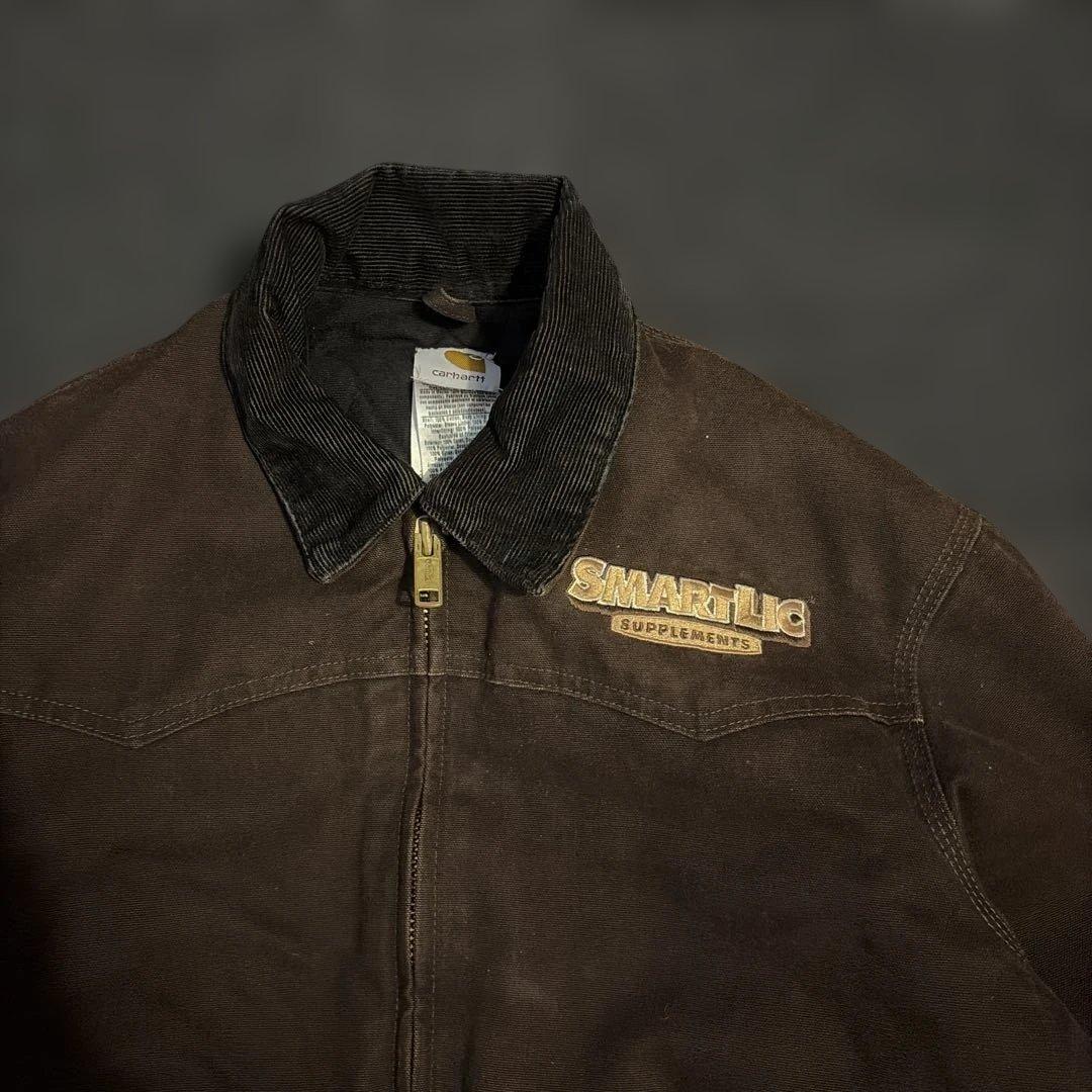 希少 Carhartt サンタフェジャケット ブラウン 企業ロゴ 00s