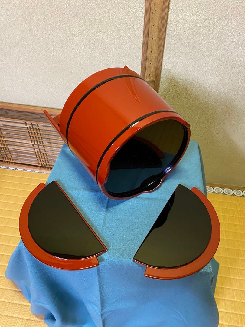 茶道具/手桶水指 豪秀(坂水秀雄)朱黒 輪島塗 茶器水指 工芸