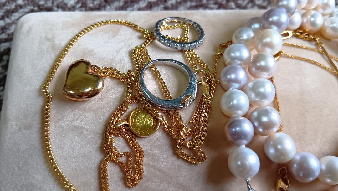 アクセサリー★ゴールドのネックレス★指輪★真珠のネックレス★K18ネックレス