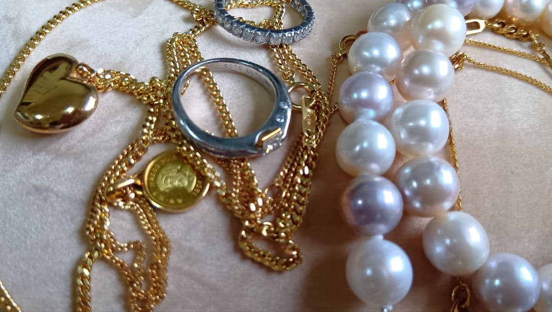 アクセサリー★ゴールドのネックレス★指輪★真珠のネックレス★K18ネックレス
