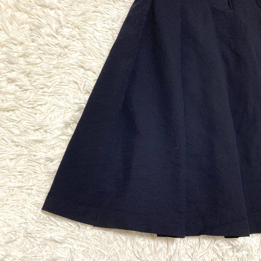 美品✨コムデギャルソン　コムコム　プリーツスカート　タック　フレア　膝下　S 黒