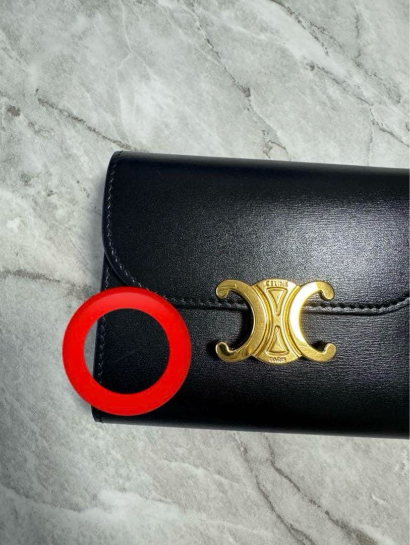 CELINEセリーヌ トリオンフ 三つ折り財布 ブラック