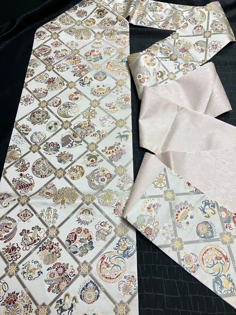 お仕立て上がり名古屋帯 新品未使用品 正絹 西陣織 No.350 - メルカリ